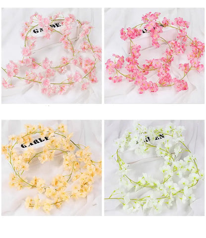 Artificial Cherry Blossom Rose Vine Wall